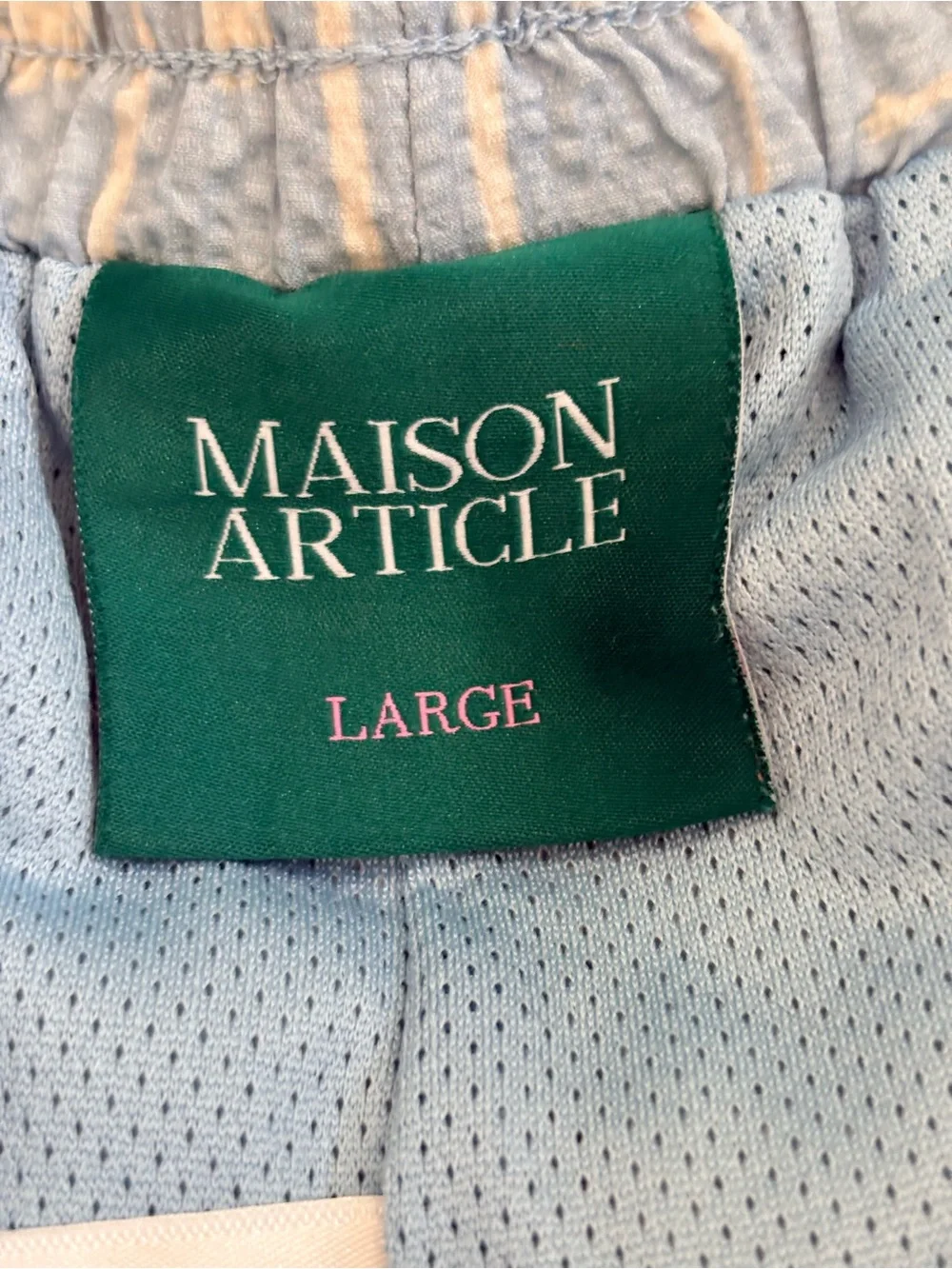 Maison Article Sky Blue Paisley Hybrid Shorts.